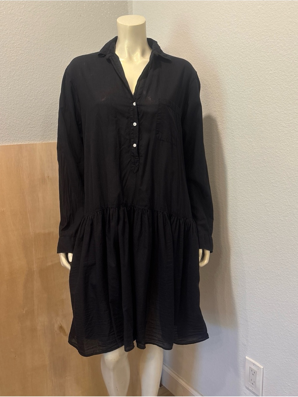 Grayson The Changemaker Dress Black Drop Waist Relaxed Size Large Minimalist